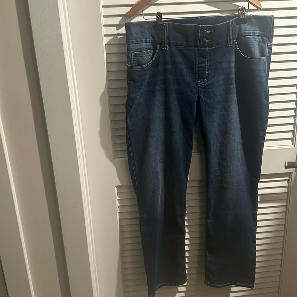 NWT Lee Riders Straight Legs Jeans with wide waist band with elastic. No zipper.